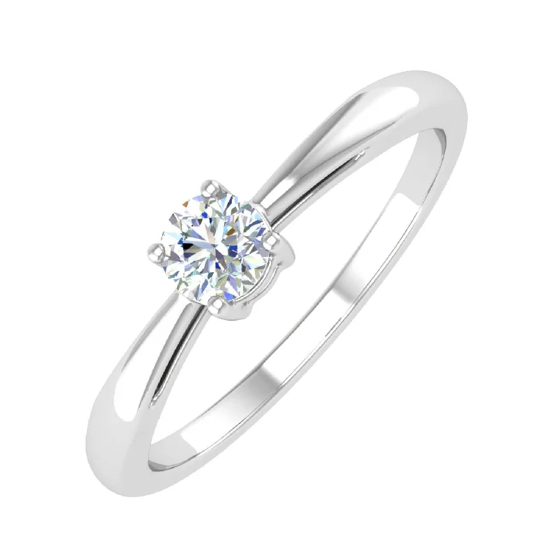 1/5 Carat 4-Prong Set Diamond Solitaire Engagement Ring Band in Gold