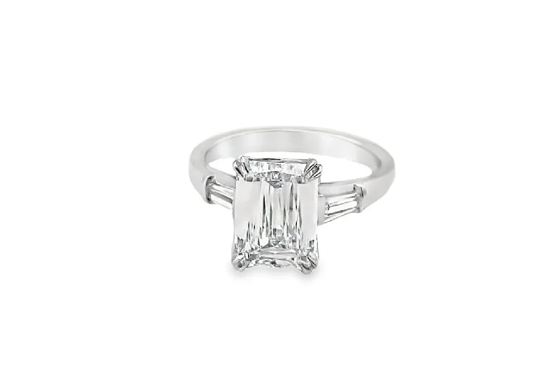 Christopher Designs Emerald Cut & Tapered Baguette Lab Grown pre-set Diamond Engagement Ring