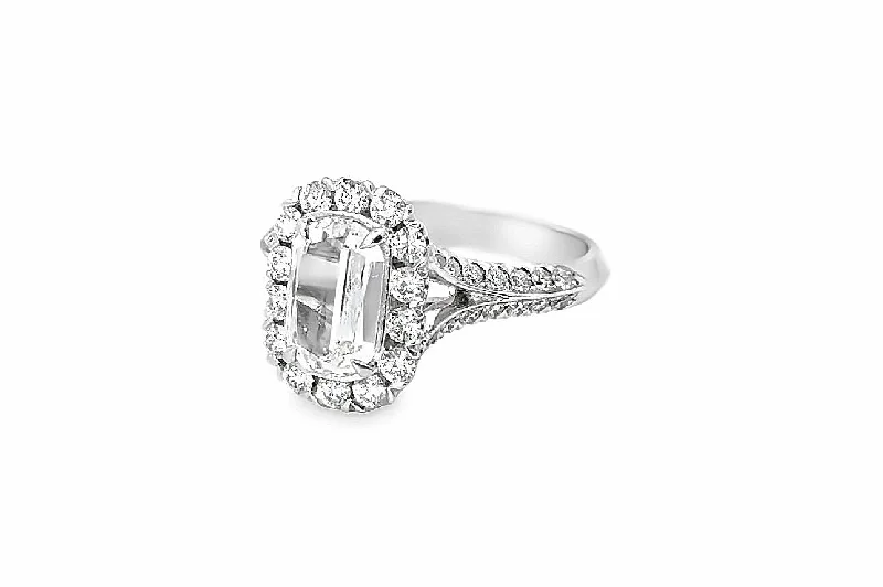 Christopher Designs Oval L'Amour Crisscut Diamond Split Shank Pre-Set Engagement Ring