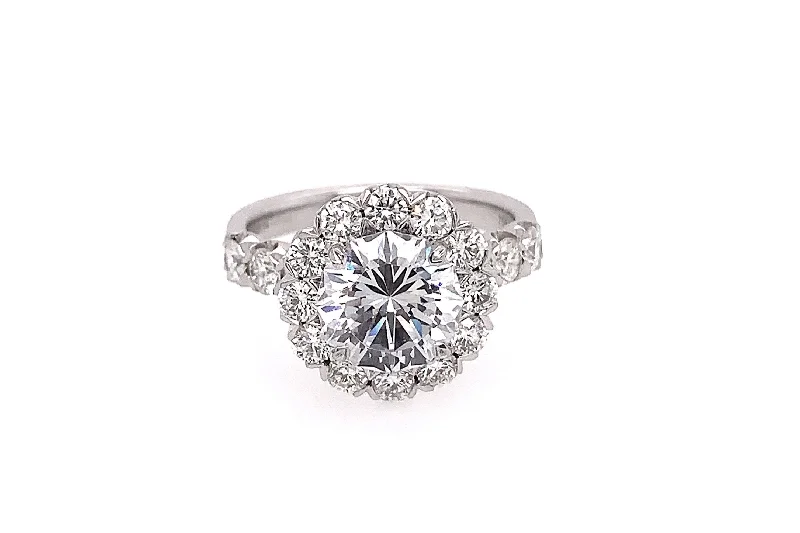 Christopher Designs Round Halo Diamond Engagement Ring Semi-Mount