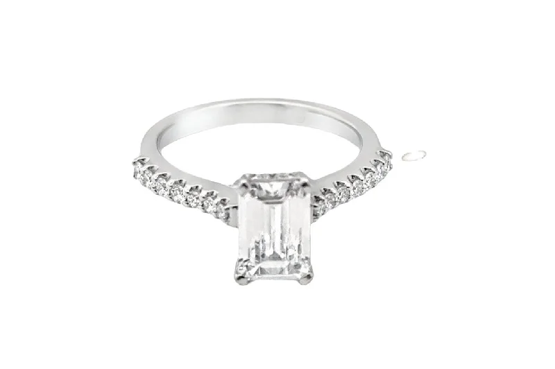 Christopher Designs Lab Diamond Emerald Cut Pre-set Engagement Ring