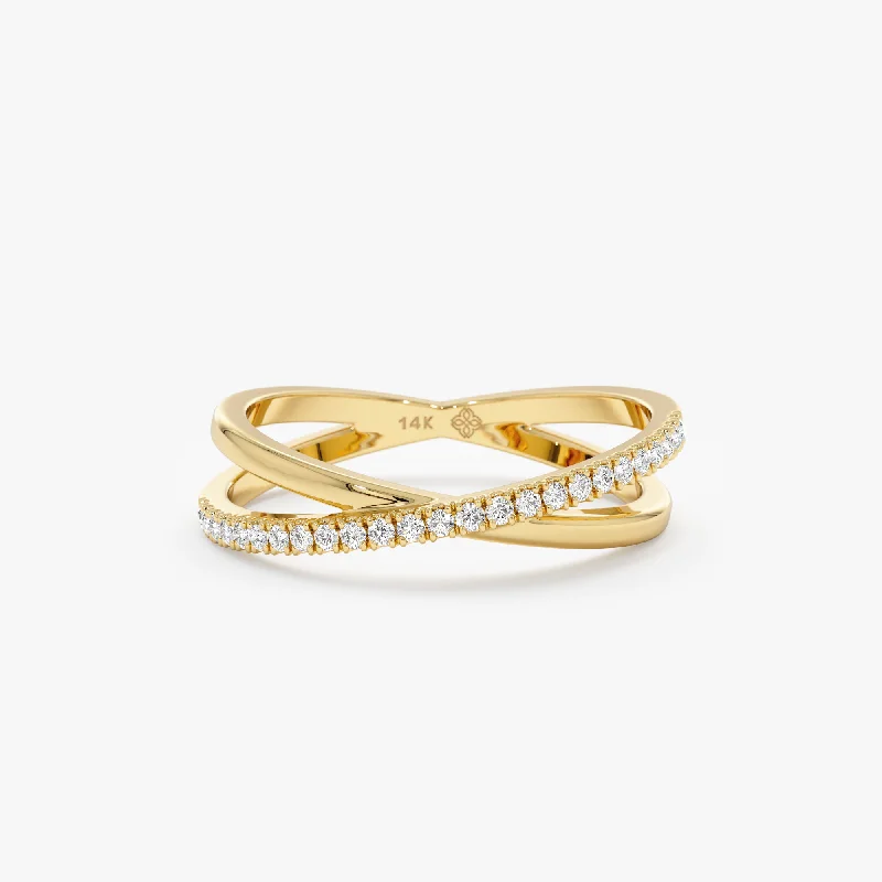 Diamond Crossover Ring, Emily