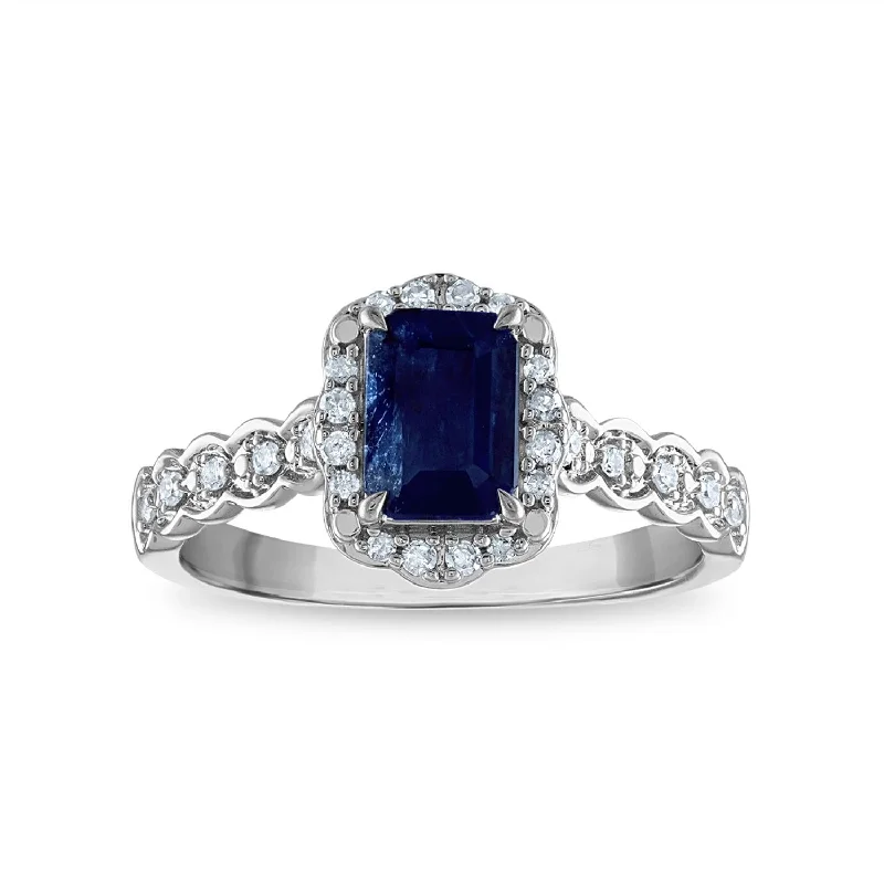 LoveSong Vintage Inspired Sapphire and Diamond Ring