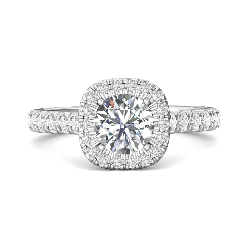 Martin Flyer FlyerFit Cushion Halo Micropave Engagement Ring