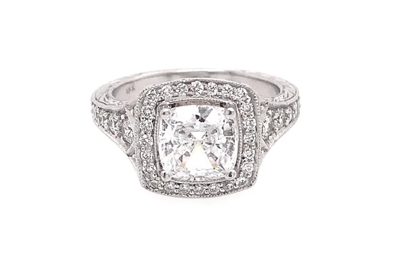 Penny Preville Cushion Cut Engagement Ring Semi-Mount