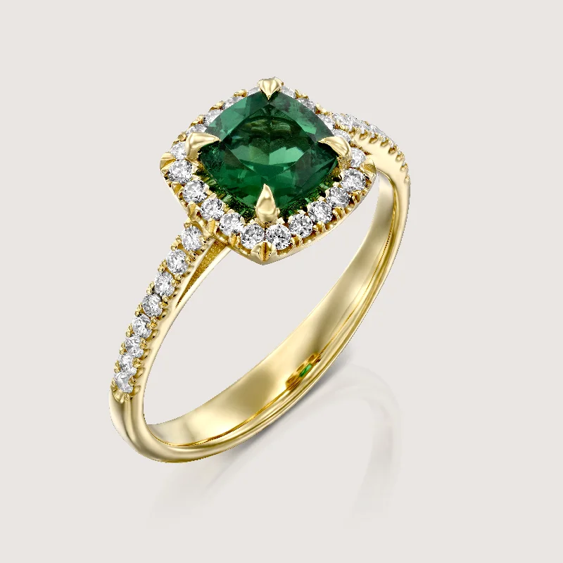 Rachel Ring With Emerald and Diamonds