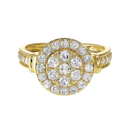 Diamond Studded Halo Ring In 14K Yellow Gold (1ct. Tw.)