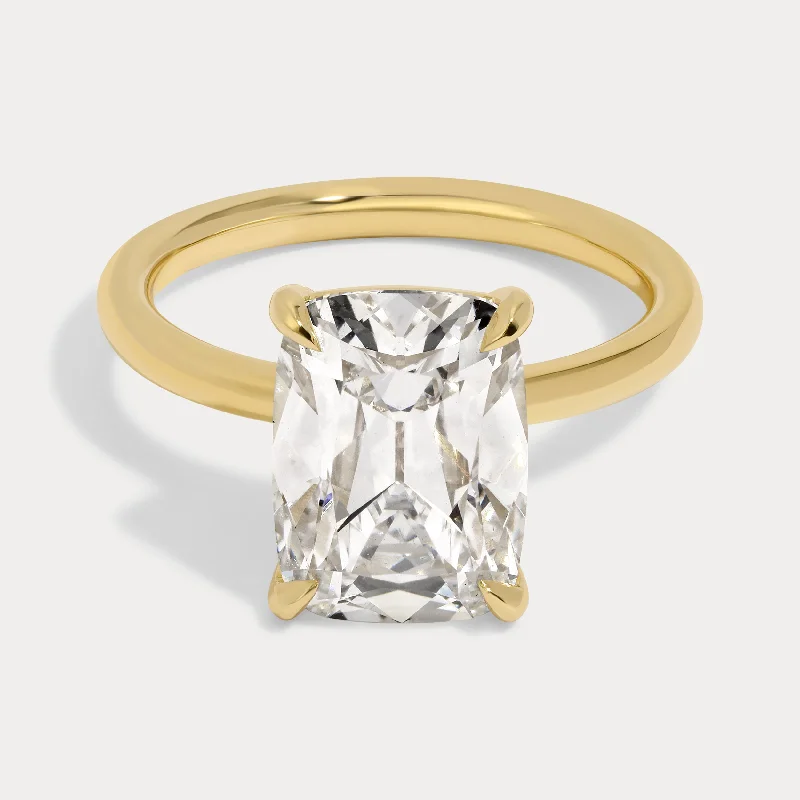 Sara - 4.07ct Elongated Old Mine Lab Grown Diamond Ring