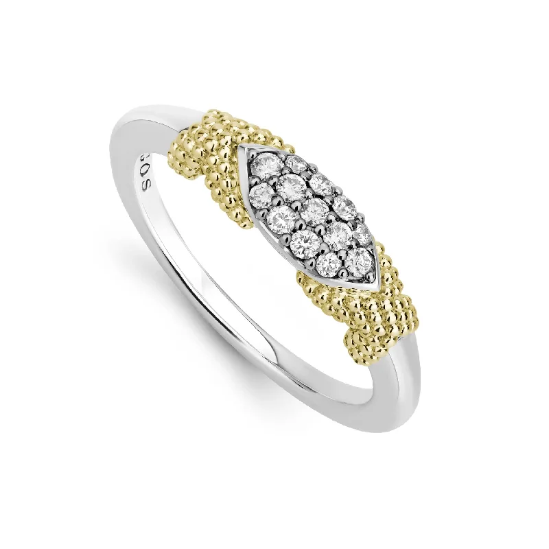 Caviar Lux X Diamond Caviar Stacking Ring