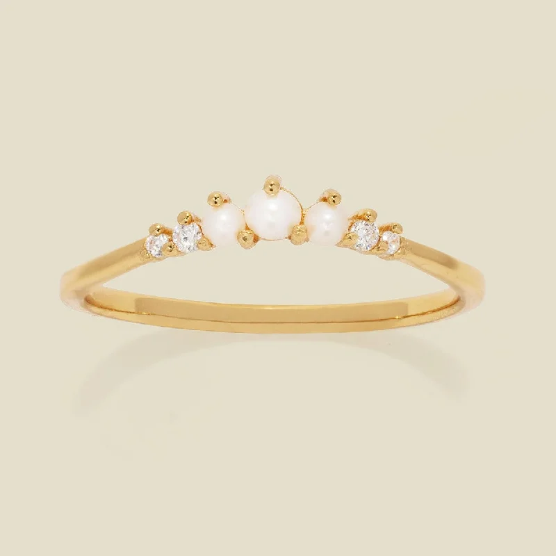 Crescent Pearl Ring