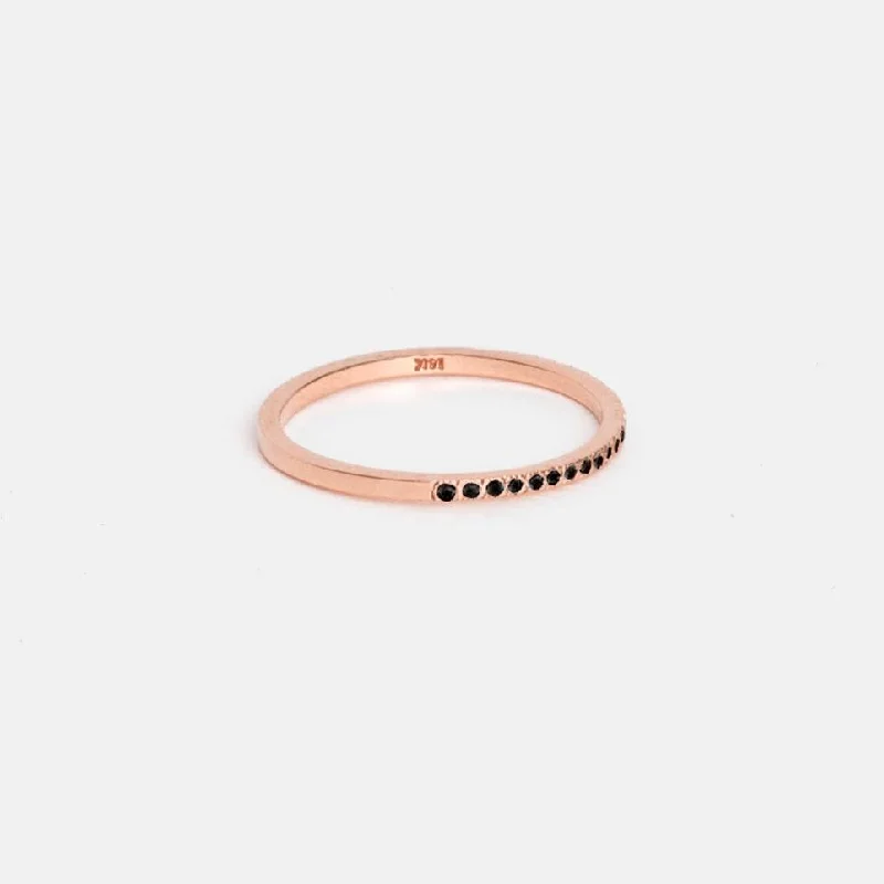 Eile Ring in Rose Gold with Black Diamonds