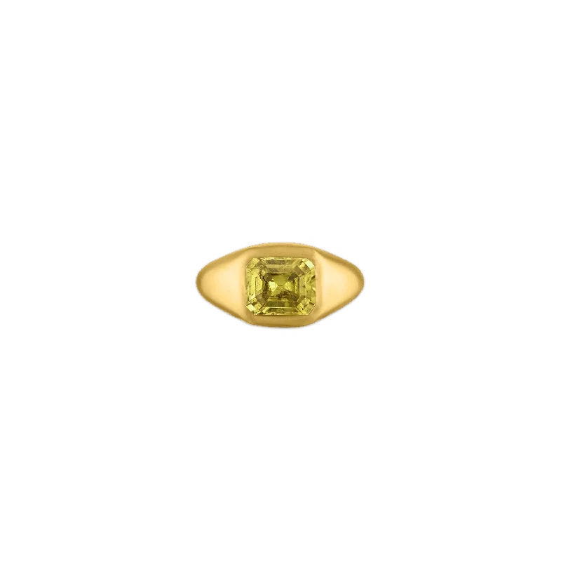 Yellow Emerald Cut Sapphire Gaea Roz Ring