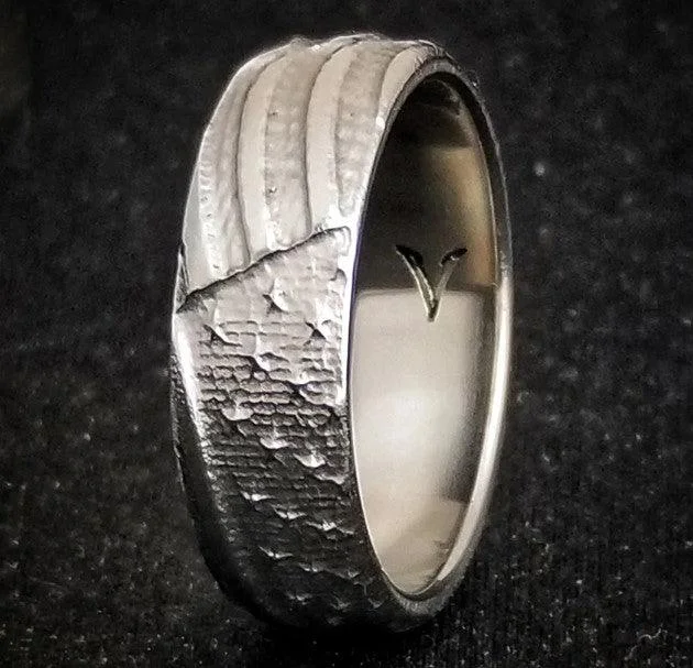 Old Glory Handmade American Flag Titanium Ring l  7mm