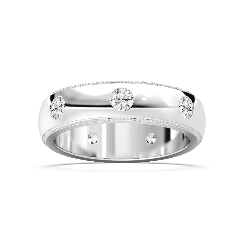 Round Diamond Inlay Band