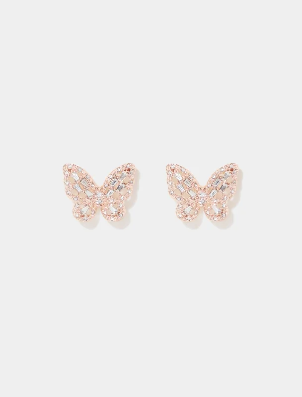 Beverly Butterfly Stone Stud Earrings