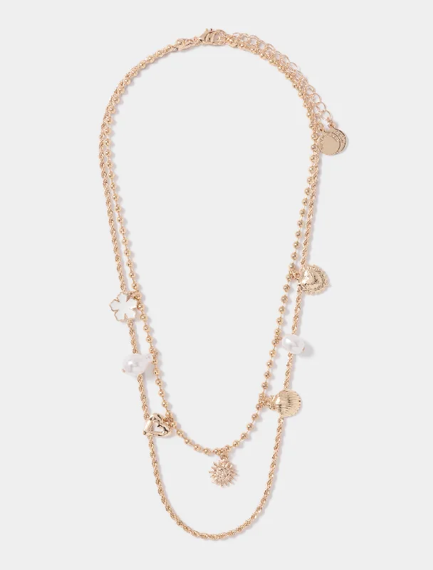 Luca Layered Charm Necklace