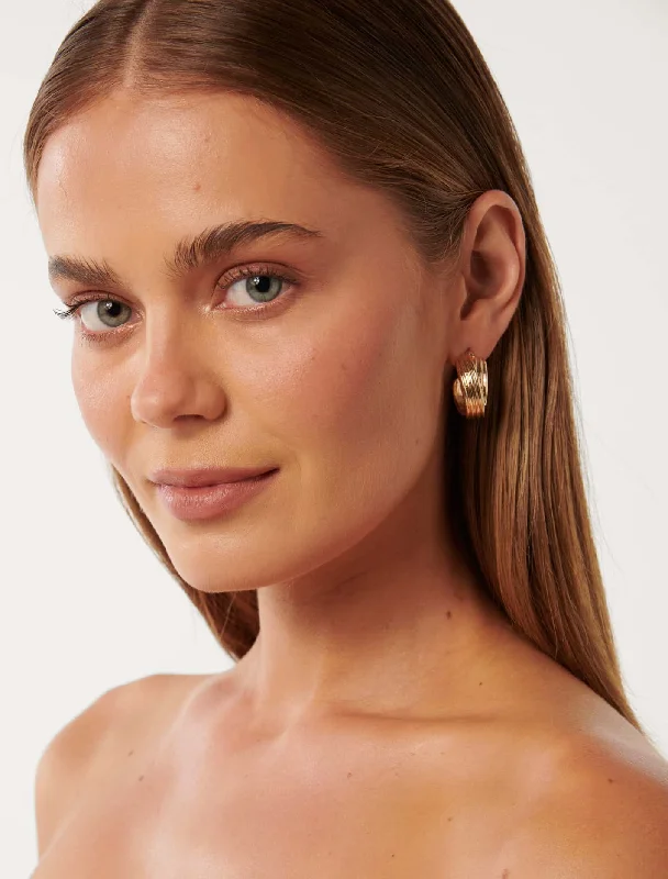 Signature Kai Panel Hoop Earrings