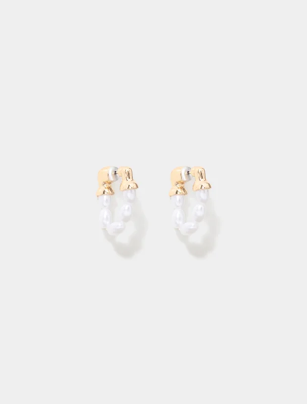 Solange Small Pearl Loop Earrings