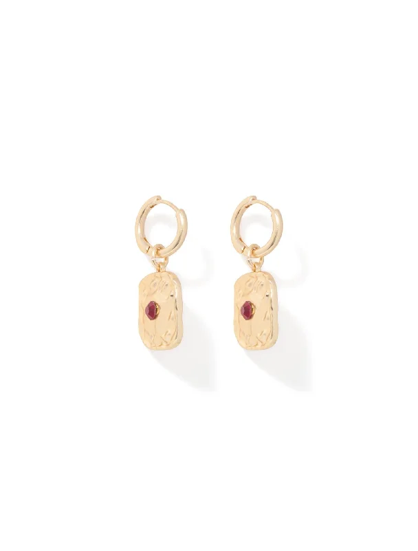 Solara Square Texture Stone Earrings