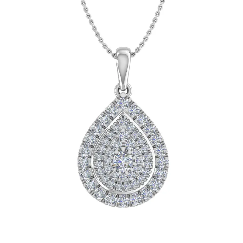 Timeless Jewelry Styles At Wallet-Friendly Prices 1/2 Carat Diamond Tear Drop Pendant Necklace in Gold (Silver Chain Included) - IGI Certified