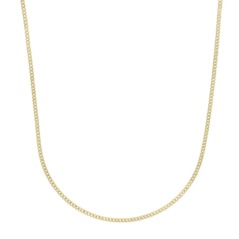 14K Gold 2.2mm Light Gourmette Chain