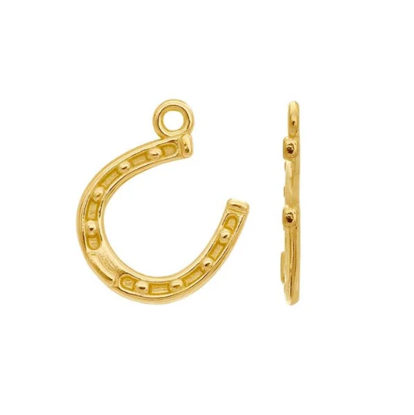 14K Yellow Gold Lucky Horseshoe Charm