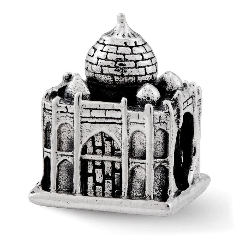 Antiqued Sterling Silver 3D Taj Mahal Bead Charm