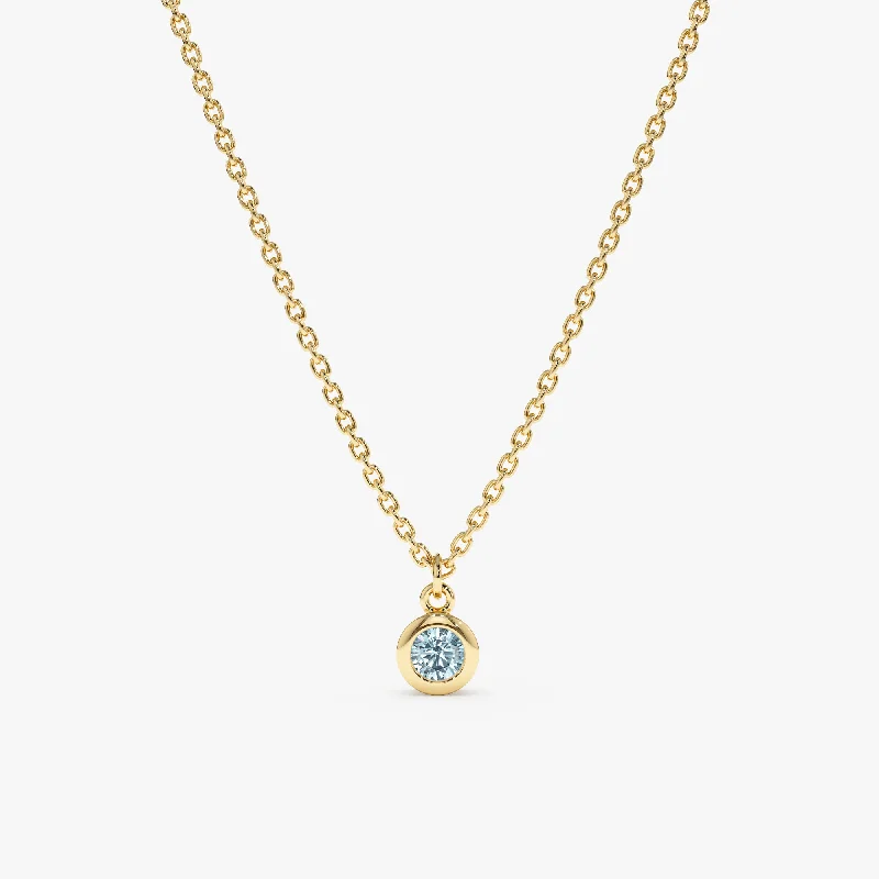 Aquamarine Charm Necklace, Vienna