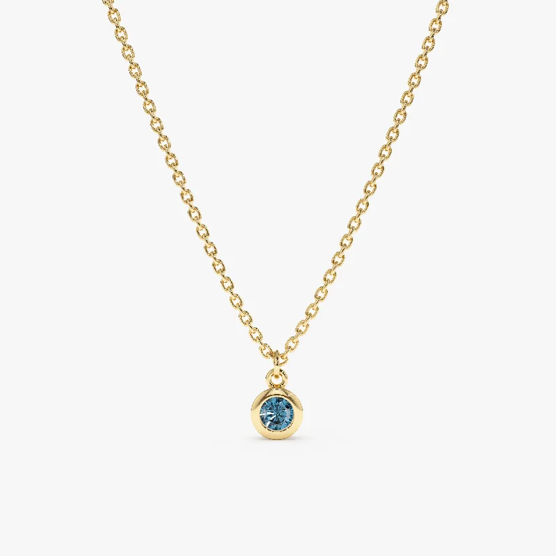 Blue Topaz Charm Necklace, Vienna