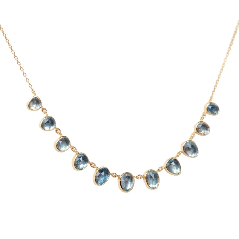 Multi-Drop Bezel-Set Aquamarine Necklace