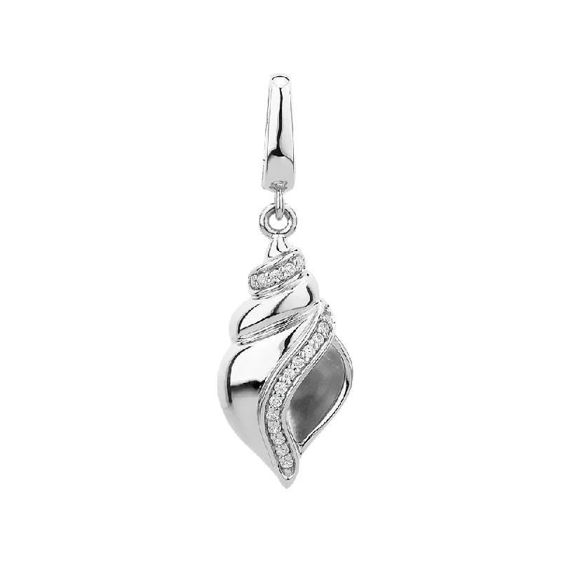 Charm pendant with diamond simulants in sterling silver