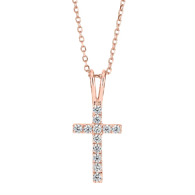 Cross pendant in 10 carat rose gold