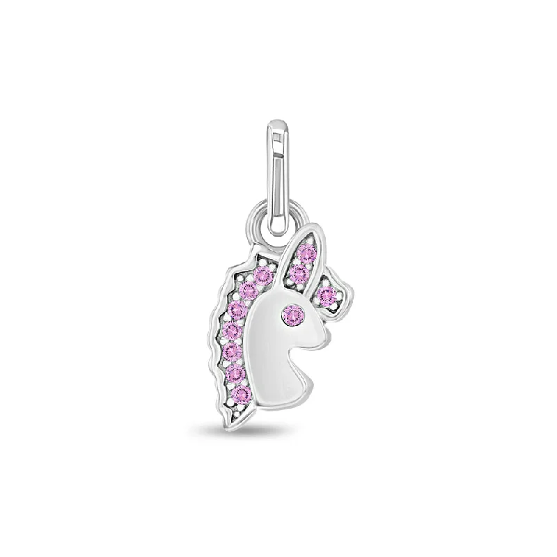 CZ Enamel Unicorn Charm Kids / Children's / Girls for Charm Bracelet - Sterling Silver