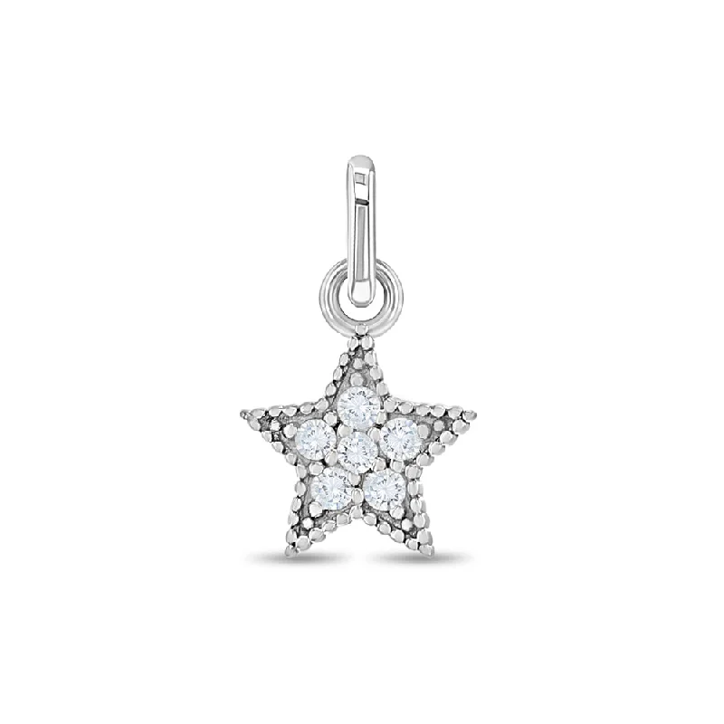 CZ Star Charm Kids / Children's / Girls for Charm Bracelet - Sterling Silver