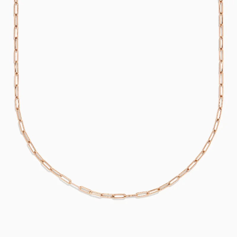 14K Rose Gold 20" 2.5mm Paperclip Necklace