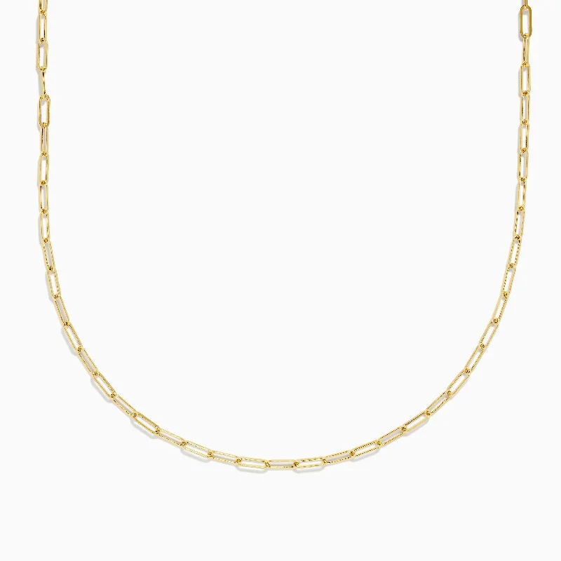 14K Yellow Gold 18" 2.5mm Paperclip Necklace