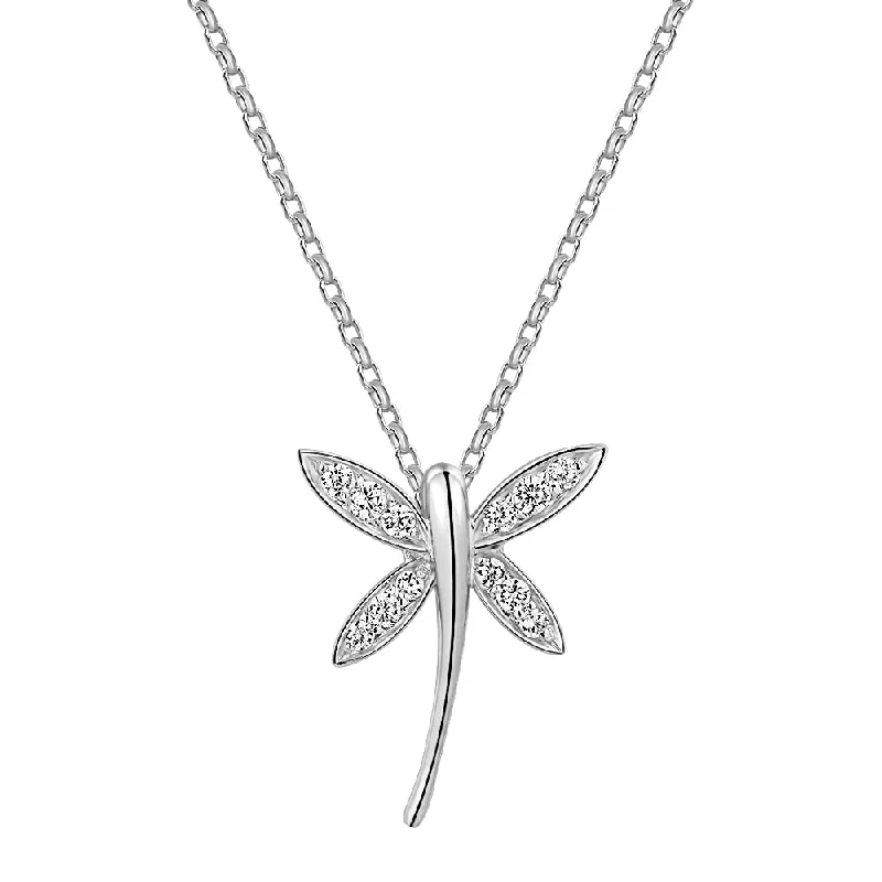 Fancy pendant in 10 carat white gold