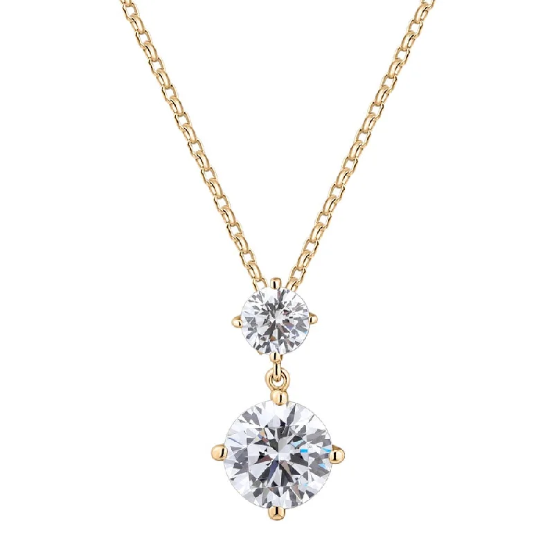 Fancy pendant with 2.5 carats* of diamond simulants in 10 carat yellow gold