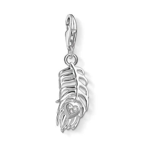 Feather Charm with CZs