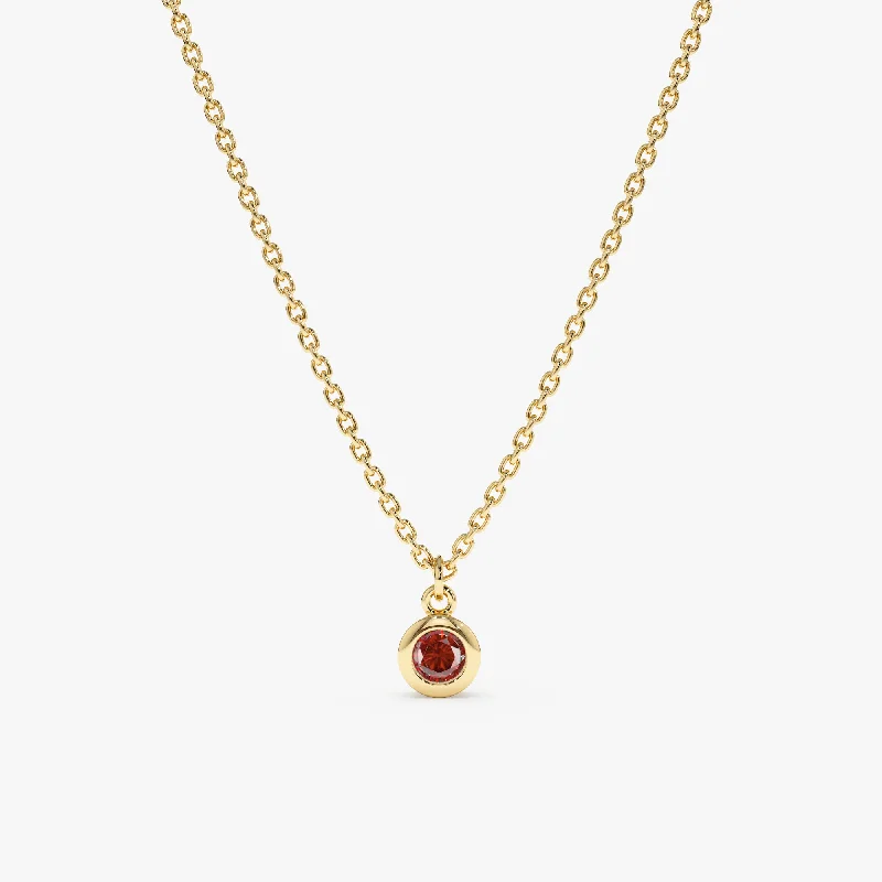 Garnet Charm Necklace, Vienna