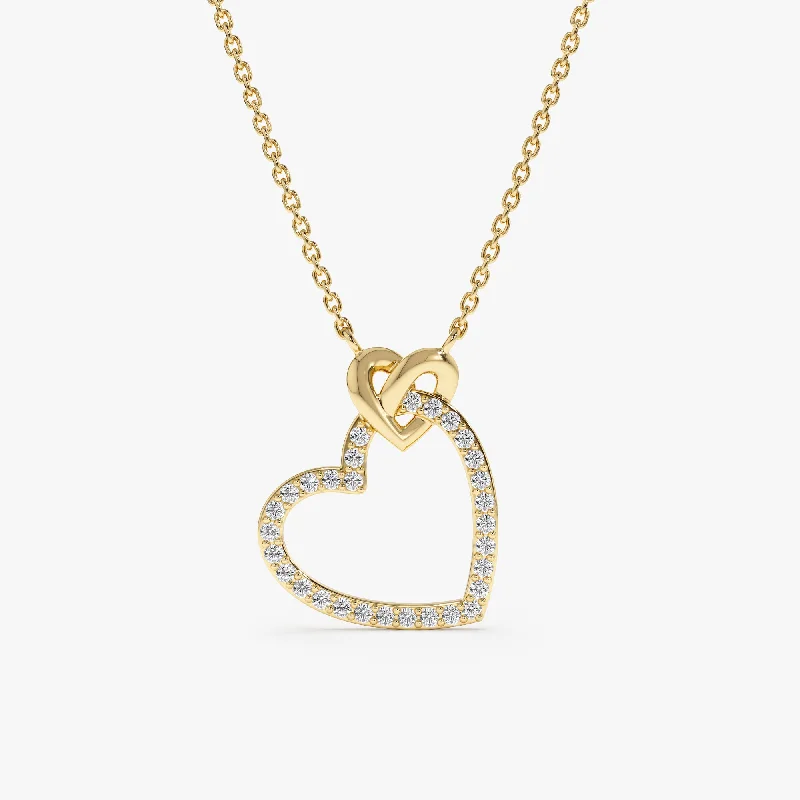 Heart in Heart Diamond Necklace, Lily