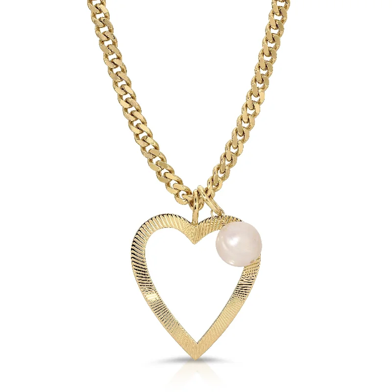 Heart & Pearl Charm Necklace