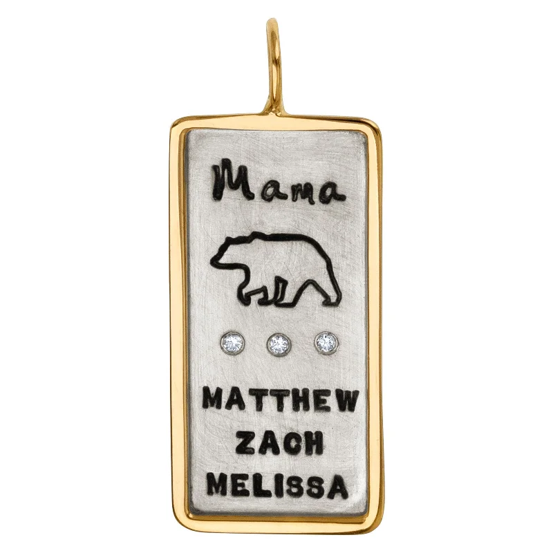 Mama Bear with Names ID Tag