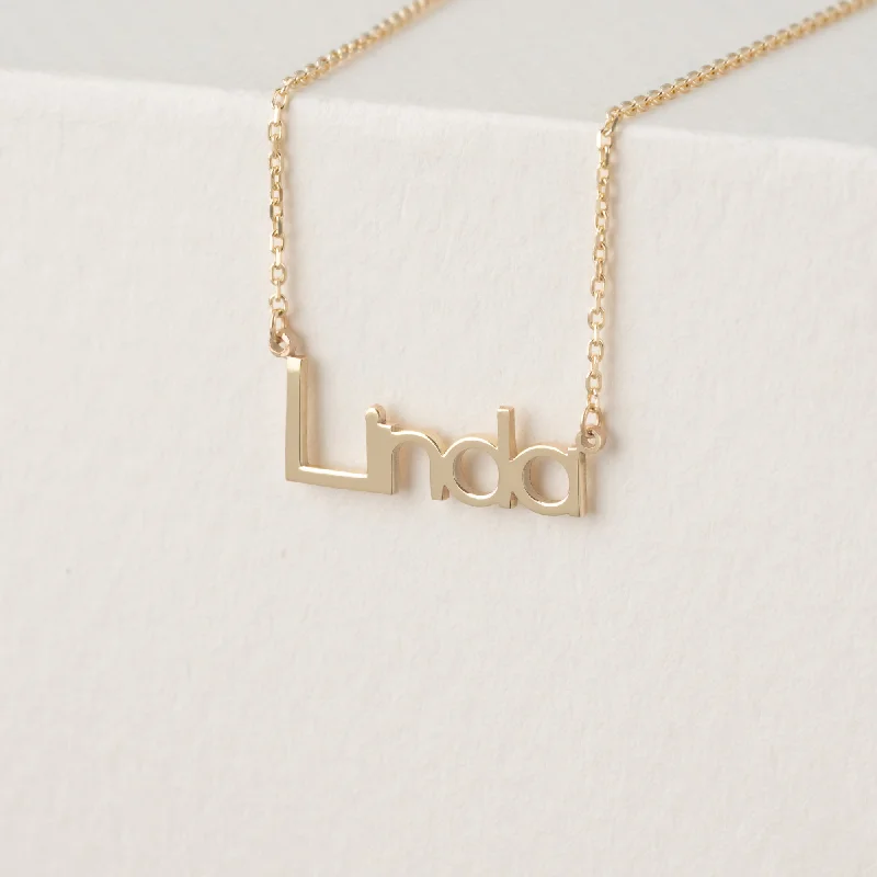 Name Necklace In Solid Gold, Bodo