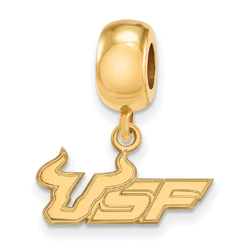 14k Gold Plate Silver University of South Florida Sm Dangle Bead Charm