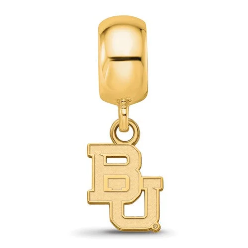 14k Gold Plated Silver Baylor University 'BU' Dangle Bead Charm