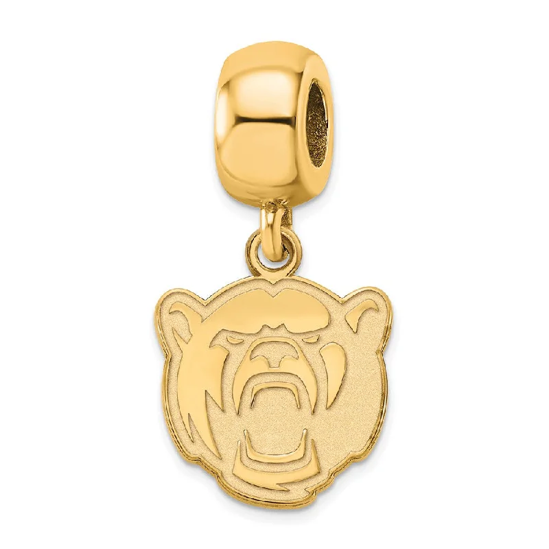 14k Gold Plated Silver Baylor University Small Bear Dangle Bead Charm