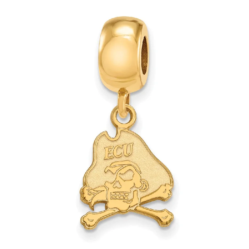 14k Gold Plated Silver East Carolina Univ. 'Pirate' Dangle Bead Charm