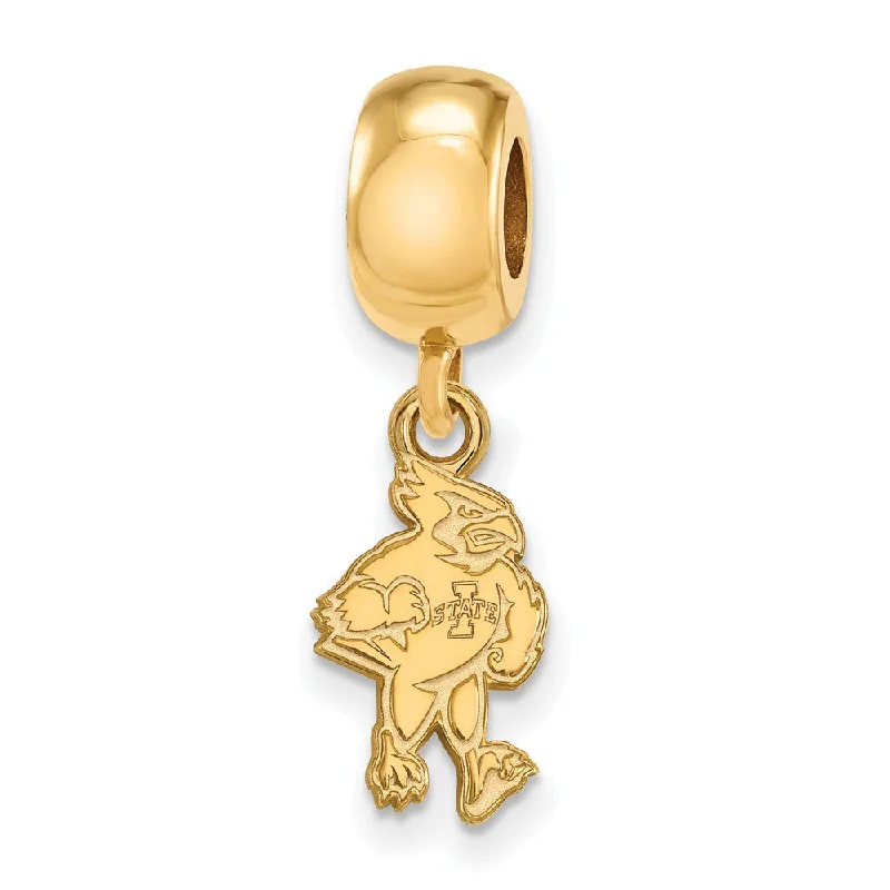 14k Gold Plated Silver Iowa State University Small Dangle Bead Charm