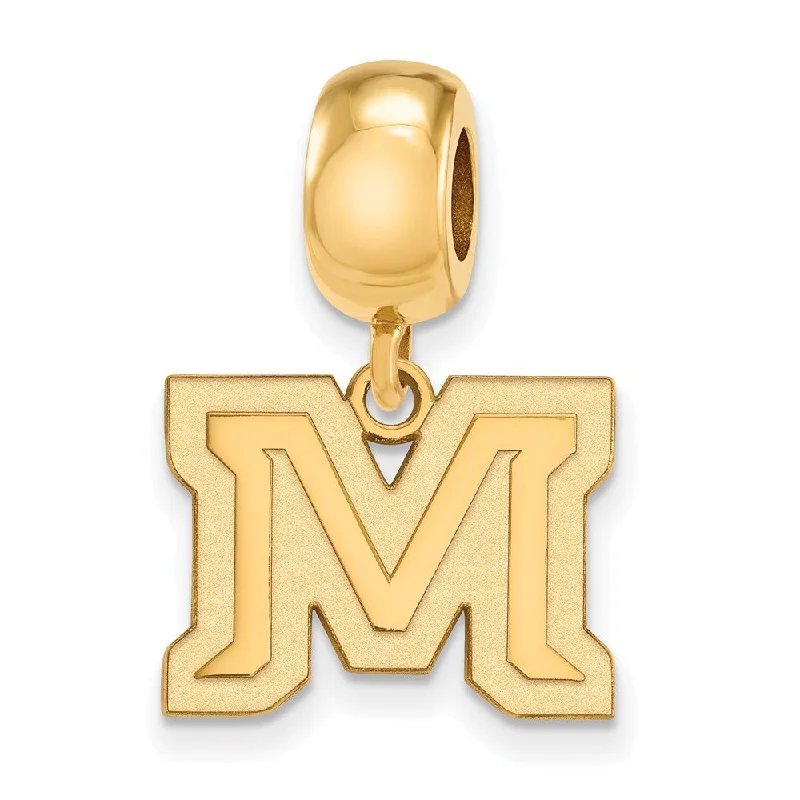 14k Gold Plated Silver Montana State University Sm Dangle Bead Charm